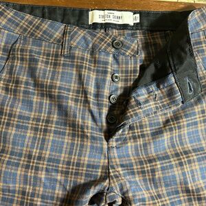 Topman Stretch Skinny Buttonfly Plaid Slacks